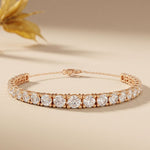 8.05 Ct Round Cut Moissanite Graduated Tennis Bracelet for Women Rose Gold
