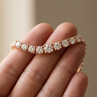 8.05 Ct Round Cut Moissanite Graduated Tennis Bracelet for Women Rose Gold