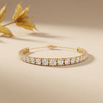 8.05 Ct Round Cut Moissanite Graduated Tennis Bracelet for Women Gold