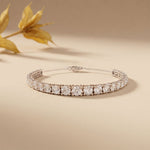 8.05 Ct Round Cut Moissanite Graduated Tennis Bracelet for Women White