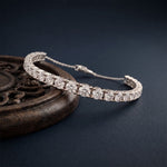8.05 Ct Round Cut Moissanite Graduated Tennis Bracelet for Women White