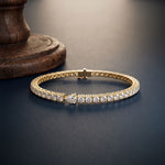 5.75 Ct Round Cut Moissanite Pear Center Tennis Bracelet for Women Gold