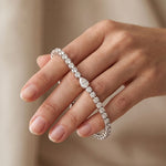 5.75 Ct Round Cut Moissanite Pear Center Tennis Bracelet for Women White