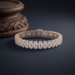 17.40 Ct Round Moissanite Double-Row Tennis Statement Bracelet White