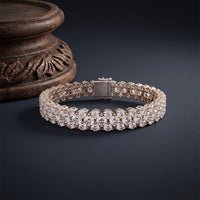 17.40 Ct Round Moissanite Double-Row Tennis Statement Bracelet White