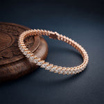 8.50 Ct Marquise Cut Moissanite Leaf Link Tennis Bracelet Rose Gold