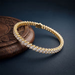 8.50 Ct Marquise Cut Moissanite Leaf Link Tennis Bracelet Gold