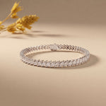 8.50 Ct Marquise Cut Moissanite Leaf Link Tennis Bracelet White