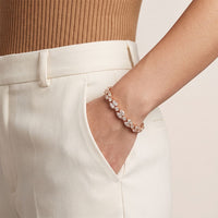9 Ct Marquise and Pear Cut Petal Harmony Moissanite Bracelet for Women Rose Gold