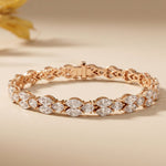 9 Ct Marquise and Pear Cut Petal Harmony Moissanite Bracelet for Women Rose Gold