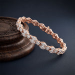 9 Ct Marquise and Pear Cut Petal Harmony Moissanite Bracelet for Women Rose Gold