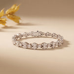 9 Ct Marquise and Pear Cut Petal Harmony Moissanite Bracelet for Women White