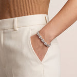 9 Ct Marquise and Pear Cut Petal Harmony Moissanite Bracelet for Women White