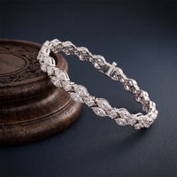 9 Ct Marquise and Pear Cut Petal Harmony Moissanite Bracelet for Women White