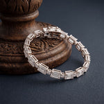 11.35 Ct Emerald Cut Moissanite Art Deco Geometric Tennis Bracelet for Women White