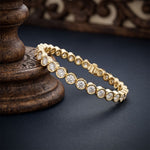 9.30 Ct Round Cut Moissanite Bezel Set Continuous Sparkle Tennis Bracelet for Women Gold