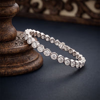 9.30 Ct Round Cut Moissanite Bezel Set Continuous Sparkle Tennis Bracelet for Women White
