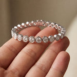 9.30 Ct Round Cut Moissanite Bezel Set Continuous Sparkle Tennis Bracelet for Women White