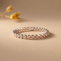 9.30 Ct Round Cut Moissanite Bezel Set Continuous Sparkle Tennis Bracelet for Women White