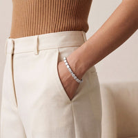 12.60 Ct Round & Emerald Cut Moissanite Alternating Brilliance Tennis Bracelet for Women Gold Vermeil (2.5 Micron) White