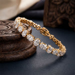 7.70 Ct Oval Cut Moissanite Radiant Edge Bracelet for Women Gold