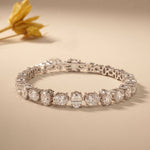 7.70 Ct Oval Cut Moissanite Radiant Edge Bracelet for Women White