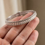 12 Ct Emerald Cut Moissanite Double Row Radiance Bracelet for Women White
