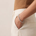 8.95 Ct Emerald Cut Moissanite Ribbed Frame Bracelet for Women White