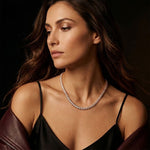 18.50 Ct Marquise Cut Moissanite Leaf Link Tennis Necklace for Women Gold Vermeil (2.5 Micron) Rose Gold