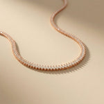 18.50 Ct Marquise Cut Moissanite Leaf Link Tennis Necklace for Women Gold Vermeil (2.5 Micron) Rose Gold