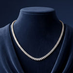 18.50 Ct Marquise Cut Moissanite Leaf Link Tennis Necklace for Women Gold Vermeil (2.5 Micron) Gold