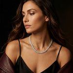 18.50 Ct Marquise Cut Moissanite Leaf Link Tennis Necklace for Women Gold Vermeil (2.5 Micron) White