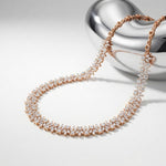 23.20 Ct Princess & Marquise Cut Moissanite Botanical Link Necklace for Women Gold Vermeil (2.5 Micron) Rose Gold