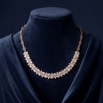 23.20 Ct Princess & Marquise Cut Moissanite Botanical Link Necklace for Women Gold Vermeil (2.5 Micron) Rose Gold