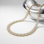23.20 Ct Princess & Marquise Cut Moissanite Botanical Link Necklace for Women Gold Vermeil (2.5 Micron) Gold