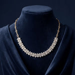 23.20 Ct Princess & Marquise Cut Moissanite Botanical Link Necklace for Women Gold Vermeil (2.5 Micron) Gold