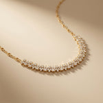 23.20 Ct Princess & Marquise Cut Moissanite Botanical Link Necklace for Women Gold Vermeil (2.5 Micron) Gold