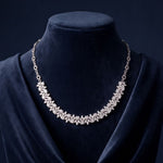 23.20 Ct Princess & Marquise Cut Moissanite Botanical Link Necklace for Women Gold Vermeil (2.5 Micron) White