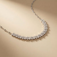 23.20 Ct Princess & Marquise Cut Moissanite Botanical Link Necklace for Women Gold Vermeil (2.5 Micron) White