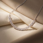 23.20 Ct Princess & Marquise Cut Moissanite Botanical Link Necklace for Women Gold Vermeil (2.5 Micron) White