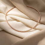 37.50 Ct Round Cut Moissanite Classic Line Tennis Necklace for Women Gold Vermeil (2.5 Micron) Rose Gold