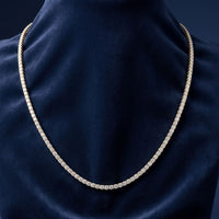 37.50 Ct Round Cut Moissanite Classic Line Tennis Necklace for Women Gold Vermeil (2.5 Micron) Gold