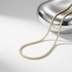 37.50 Ct Round Cut Moissanite Classic Line Tennis Necklace for Women Gold Vermeil (2.5 Micron) Gold