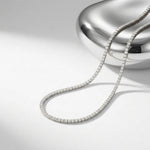 37.50 Ct Round Cut Moissanite Classic Line Tennis Necklace for Women Gold Vermeil (2.5 Micron) White