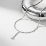 27.65 Ct Round Cut Moissanite Floating Y-Drop Necklace Gold Vermeil (2.5 Micron) White