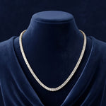 24.06 Ct Emerald Cut Moissanite Baguette Line Tennis Necklace Gold Vermeil (2.5 Micron) Gold