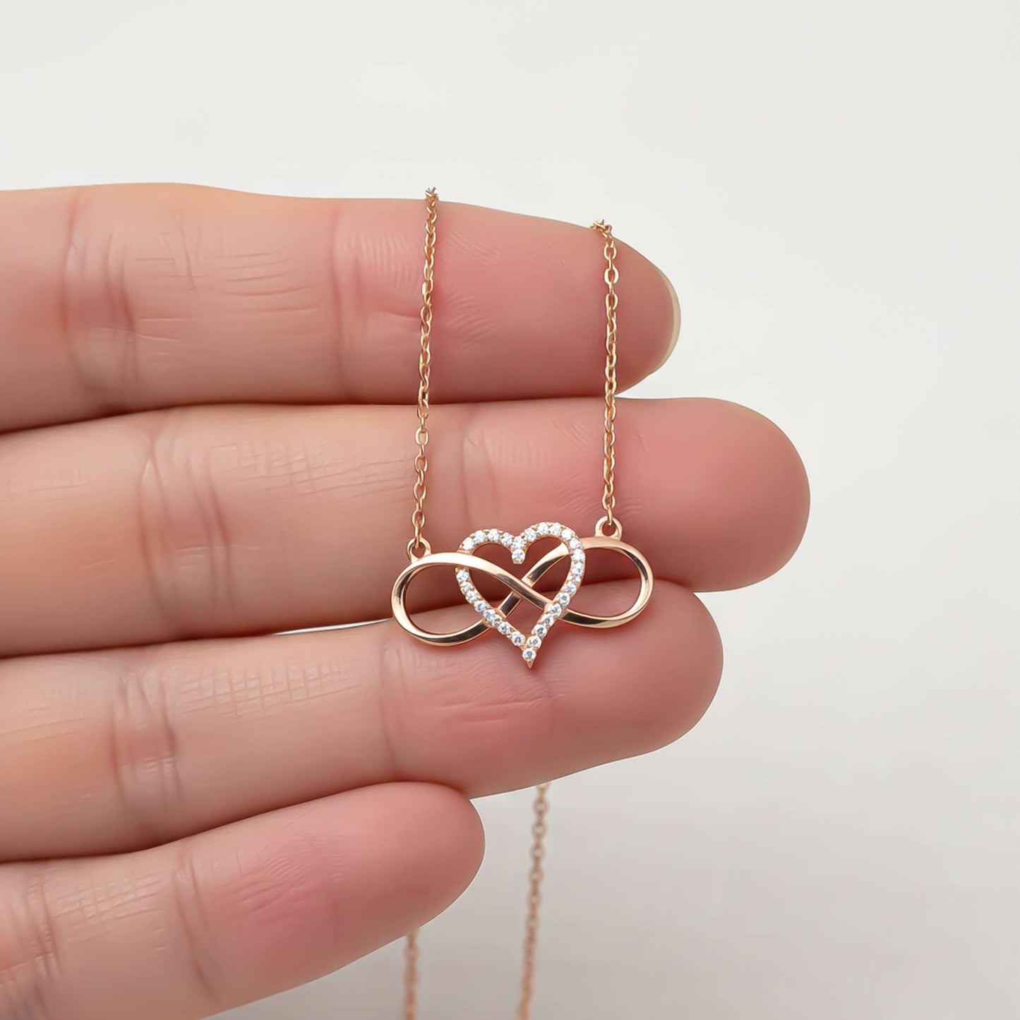 Sterling Silver Heart Infinity Necklace