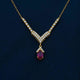 Sterling Silver Romantique Curved Drop Necklace Gold Vermeil (2.5 Micron)