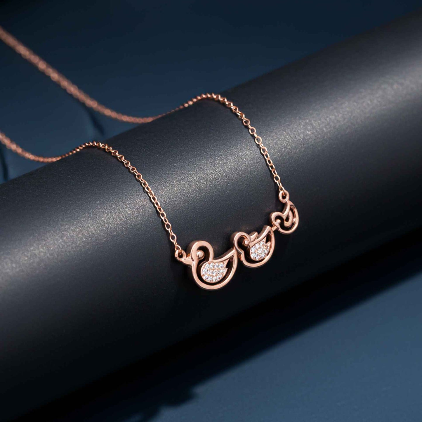 Sterling Silver Swim Ducks Necklace