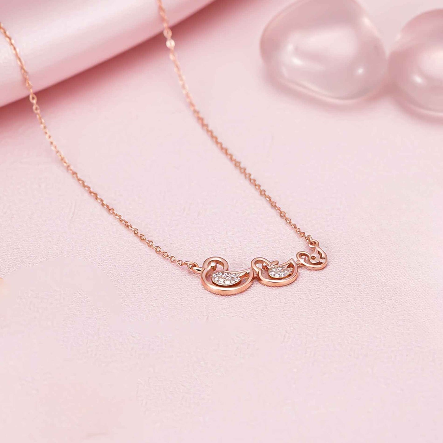 Sterling Silver Swim Ducks Necklace